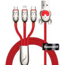 Зарядный кабель Baseus Three Mouse 3-in-1 Cable USB For M+L+T 3.5A 1.2m (CAMLT-MU01)