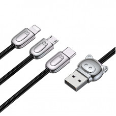 Кабель Baseus 3-in-1 USB Cable of Three Little Pigs USB For M+L+T 3.5A 1.2m (CAMLT-PG01)