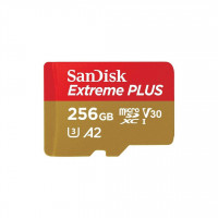 SanDisk Extreme Plus 256GB microSDXC Card with Adapter UHS-I, U3, A2, V30