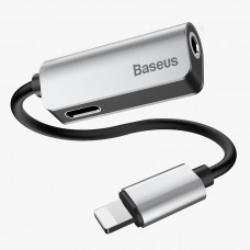 Baseus L32 IP Male to 3.5mm+IP Female Adapter Black/silvery