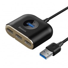 Baseus Square round 4 in 1 USB HUB Adapter(USB3.0 TO USB3.0*1+USB2.0*3) 1m Black