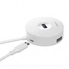 Baseus round box HUB adapter （USB3.0 to USB3.0*1+USB2.0*3）1m White