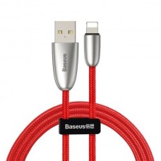 Кабель Baseus Torch Series Data Cable USB for iP 2.4A 1m Red(With lamp)