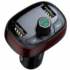 Автомобильное зарядное устройство Baseus T typed S-09 wireless MP3 car charger dark coffee