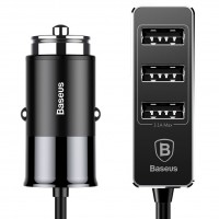 Автомобильное зарядное устройство Baseus Enjoy Together Four Interfaces Output Patulous Car Charger 5.5A  Black