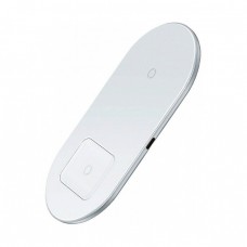 Беспроводное зарядное устройство Baseus Simple 2in1 Wireless Charger 18W Max For Phones+Pods White