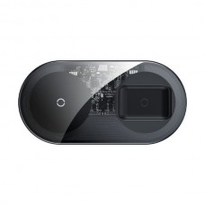 Беспроводное зарядное устройство Baseus Simple 2in1 Wireless Charger Pro Edition For Phones+Pod Transparent