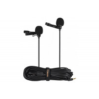 Микрофон петличный Comica CVM-D02 двойной кабель 6м