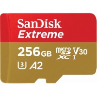 Карта памяти microSDXC UHS-I U3 SANDISK Extreme 256 ГБ, переходник SD